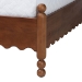 Baxton Studio Hoffman 4-Piece Scalloped Bedroom Set - Farmhouse Bed Frame with Matching Dresser, Chest, and 2-Drawer Nightstand, Walnut Brown, Queen - Enitan-4PC Bedroom Set-Walnut-Queen-1NS