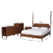 Baxton Studio Hoffman 4-Piece Scalloped Bedroom Set - Farmhouse Bed Frame with Matching Dresser, Chest, and 2-Drawer Nightstand, Walnut Brown, Queen - Enitan-4PC Bedroom Set-Walnut-Queen-1NS