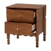 Baxton Studio Hoffman Nightstand - 2-Drawer Bedside Table with Scalloped Apron and Turned Legs for Bedroom, Walnut Brown - MG9022-Walnut-2DW-NS