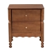 Baxton Studio Hoffman Nightstand - 2-Drawer Bedside Table with Scalloped Apron and Turned Legs for Bedroom, Walnut Brown - MG9022-Walnut-2DW-NS