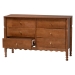 Baxton Studio Hoffman Dresser - 6-Drawer Horizontal Storage Cabinet with Scalloped Apron and Turned Legs for Bedroom, Walnut Brown - MG9022-Walnut-6DW-Dresser