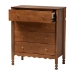 Baxton Studio Hoffman Chest - 4-Drawer Vertical Storage Cabinet with Scalloped Apron and Turned Legs for Bedroom, Walnut Brown - MG9022-Walnut-4DW-Chest