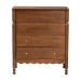 Baxton Studio Hoffman Chest - 4-Drawer Vertical Storage Cabinet with Scalloped Apron and Turned Legs for Bedroom, Walnut Brown - MG9022-Walnut-4DW-Chest