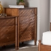 Baxton Studio Hoffman Chest - 4-Drawer Vertical Storage Cabinet with Scalloped Apron and Turned Legs for Bedroom, Walnut Brown - MG9022-Walnut-4DW-Chest