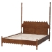 Baxton Studio Hoffman Platform Bed - Farmhouse Bed Frame with Scalloped Design and Turned Posts, Walnut Brown, King - MG0261-Walnut-King