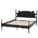 Baxton Studio Gaetano Platform Bed - Four Poster Bed Frame with Turned Posts and Panel Headboard for Bedroom, Black, Queen - MG0262-Black-Queen