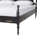 Baxton Studio Gaetano Platform Bed - Four Poster Bed Frame with Turned Posts and Panel Headboard for Bedroom, Black, Queen - MG0262-Black-Queen