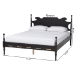Baxton Studio Gaetano Platform Bed - Four Poster Bed Frame with Turned Posts and Panel Headboard for Bedroom, Black, Queen - MG0262-Black-Queen