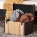 Baxton Studio Manton Storage Trunk - Decorative Storage Chest with Hinged Top and Woven Exterior for Living Room or Bedroom - JY25B016-Large-Wooden Trunk