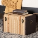 Baxton Studio Manton Storage Trunk - Decorative Storage Chest with Hinged Top and Woven Exterior for Living Room or Bedroom - JY25B016-Large-Wooden Trunk