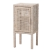 bali & pari Vivan Natural Rattan Nightstand - Handwoven Wicker Accent Bedside Table with Interior Shelving and Elevated Base, French Grey