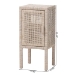bali & pari Vivan Natural Rattan Nightstand - Handwoven Wicker Accent Bedside Table with Interior Shelving and Elevated Base, French Grey - Vivan-French Grey-NS