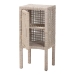 bali & pari Vivan Natural Rattan Nightstand - Handwoven Wicker Accent Bedside Table with Interior Shelving and Elevated Base, French Grey - Vivan-French Grey-NS