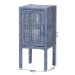 bali & pari Vivan Natural Rattan Nightstand - Handwoven Wicker Accent Bedside Table with Interior Shelving and Elevated Base, Navy Blue - Vivan-Navy Blue-NS