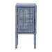 bali & pari Vivan Natural Rattan Nightstand - Handwoven Wicker Accent Bedside Table with Interior Shelving and Elevated Base, Navy Blue - Vivan-Navy Blue-NS