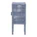 bali & pari Vivan Natural Rattan Nightstand - Handwoven Wicker Accent Bedside Table with Interior Shelving and Elevated Base, Navy Blue - Vivan-Navy Blue-NS