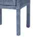 bali & pari Vivan Natural Rattan Nightstand - Handwoven Wicker Accent Bedside Table with Interior Shelving and Elevated Base, Navy Blue - Vivan-Navy Blue-NS