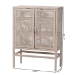 bali & pari Vivan Natural Rattan Storage Cabinet - 3-Tier Handwoven Wicker Accent Cabinet with Double Doors and Elevated Base, French Grey - Vivan-W81-French Grey-Cabinet