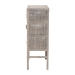 bali & pari Vivan Natural Rattan Storage Cabinet - 3-Tier Handwoven Wicker Accent Cabinet with Double Doors and Elevated Base, French Grey - Vivan-W81-French Grey-Cabinet