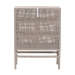 bali & pari Vivan Natural Rattan Storage Cabinet - 3-Tier Handwoven Wicker Accent Cabinet with Double Doors and Elevated Base, French Grey - Vivan-W81-French Grey-Cabinet