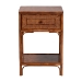 bali & pari Basile Marbled Tortoise Natural Rattan End Table - Handwoven Wicker Accent Table with Geometric Overlay Drawer and Open Shelf for Living Room - WS220-Rattan/Tortoise-Side Table