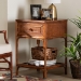 bali & pari Basile Marbled Tortoise Natural Rattan End Table - Handwoven Wicker Accent Table with Geometric Overlay Drawer and Open Shelf for Living Room - WS220-Rattan/Tortoise-Side Table