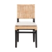 bali & pari Lesia Natural Rattan Dining Chair with Cushion - Handwoven Wicker Side Chair with Mahogany Wood Frame, Coastal Boho Style Seating for Kitchen or Dining Room, Espresso Brown - Lesia-MDN-Dark Brown-Cushion-DC