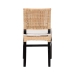 bali & pari Lesia Natural Rattan Dining Chair with Cushion - Handwoven Wicker Side Chair with Mahogany Wood Frame, Coastal Boho Style Seating for Kitchen or Dining Room, Espresso Brown - Lesia-MDN-Dark Brown-Cushion-DC