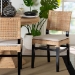 bali & pari Lesia Natural Rattan Dining Chair with Cushion - Handwoven Wicker Side Chair with Mahogany Wood Frame, Coastal Boho Style Seating for Kitchen or Dining Room, Espresso Brown - Lesia-MDN-Dark Brown-Cushion-DC