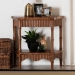 bali & pari Alessa Mahogany Wood Console Table - Fluted Wood Accent Table with Bamboo Motif and Two-Tier Display for Living Room, Entryway, or Hallway, 32 in. - Alessa-Light Brown Wooden-32in-Console Table