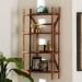 bali & pari Basile Marbled Tortoise Rattan 4-Tier Wall Display Shelf - Decorative Floating Wicker Storage Organizer for Living Room, Bedroom, or Entryway - WS198-Tortoise Rattan-Shelf