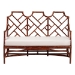 bali & pari Aella Marbled Tortoise Natural Rattan Loveseat Bench with Cushion - Handcrafted Boho Style Settee with Open Back and Curved Arms for Living Room, Entryway or Sunroom - Amadea-Tortoise/Rattan-Cushion-Sofa