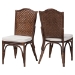 bali & pari Mahdis Natural Rattan 2-Piece Dining Chair Set with Cushion - Handwoven Wicker Accent Chair with Woven Chevron Back for Kitchen or Dining Room