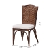 bali & pari Mahdis Natural Rattan 2-Piece Dining Chair Set with Cushion - Handwoven Wicker Accent Chair with Woven Chevron Back for Kitchen or Dining Room - WS231-Coffee Bean/Rattan-Cushion-DC