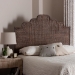 bali & pari Raphaela Natural Rattan Standalone Headboard - Handwoven Wicker Panel Headboard with Stepped Detailing, Queen - WS238-Coffee Bean/Rattan-HB-Queen