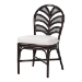 bali & pari Niven Natural Rattan Dining Chair with Cushion - Handwoven Wicker Accent Chair with Banana Leaf Backrest Design for Kitchen or Dining Room