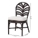 bali & pari Niven Natural Rattan Dining Chair with Cushion - Handwoven Wicker Accent Chair with Banana Leaf Backrest Design for Kitchen or Dining Room - Niven-Rattan/Coffee Bean-Cushion-DC