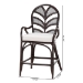 bali & pari Niven Natural Rattan Counter Stool with Cushion - Handwoven Wicker Accent Stool with Banana Leaf Backrest Design for Kitchen Island - Niven-Rattan/Coffee Bean-Cushion-CS
