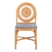 bali & pari Oberon Natural Rattan Dining Chair with Cushion - Handwoven Wicker Bistro Accent Seating with Sunburst Backrest - Oberon-Rattan/Light Honey-Cushion-DC