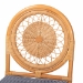 bali & pari Oberon Natural Rattan Dining Chair with Cushion - Handwoven Wicker Bistro Accent Seating with Sunburst Backrest - Oberon-Rattan/Light Honey-Cushion-DC