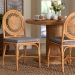 bali & pari Oberon Natural Rattan Dining Chair with Cushion - Handwoven Wicker Bistro Accent Seating with Sunburst Backrest - Oberon-Rattan/Light Honey-Cushion-DC