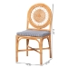 bali & pari Oberon Natural Rattan Dining Chair with Cushion - Handwoven Wicker Bistro Accent Seating with Sunburst Backrest - Oberon-Rattan/Light Honey-Cushion-DC