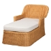 bali & pari Cesar Natural Rattan Chaise Lounge Chair with Cushion - Handwoven Wicker Accent Lounger with Rounded Backrest and Arms for Living Room, Bedroom or Sunroom