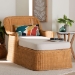 bali & pari Cesar Natural Rattan Chaise Lounge Chair with Cushion - Handwoven Wicker Accent Lounger with Rounded Backrest and Arms for Living Room, Bedroom or Sunroom - Cesar-Light Honey/Rattan-Cushion-Lounger