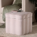 Baxton Studio Paulina Velvet Storage Ottoman - Lid Top Accent Stool with Interior Storage and Scalloped Outline for Bedroom or Living Room, Light Pink - BBT5610-Light Pink Velvet-Storage-Ottoman