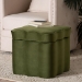 Baxton Studio Paulina Velvet Storage Ottoman - Lid Top Accent Stool with Interior Storage and Scalloped Outline for Bedroom or Living Room, Moss Green - BBT5610-Moss Green Velvet-Storage-Ottoman
