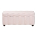 Baxton Studio Paulina Velvet Storage Bench - Lift Top Accent Bench with Interior Storage and Scalloped Outline for Bedroom or Living Room, Light Pink - BBT3246-Light Pink Velvet-Storage-Bench