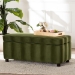 Baxton Studio Paulina Velvet Storage Bench - Lift Top Accent Bench with Interior Storage and Scalloped Outline for Bedroom or Living Room, Moss Green - BBT3246-Moss Green Velvet-Storage-Bench