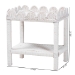 bali & pari Sumana Natural Rattan Side Table - Handwoven Wicker 2-Tier Accent End Table with Scalloped Tray Top for Living Room, White - WS069-White Rattan-Side Table