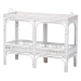 bali & pari Lombok Natural Rattan Console Table - Handwoven Wicker 2-Tier Accent Table with Raised Tray Top for Living Room or Entryway, White